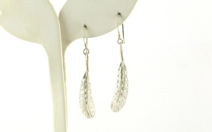 content/products/Estate Piece: Leaf French Hook Earrings in Sterling Silver