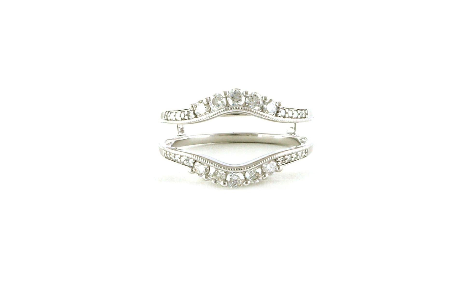 Curved Pave Diamond Ring Guard in White Gold (0.64cts TWT)