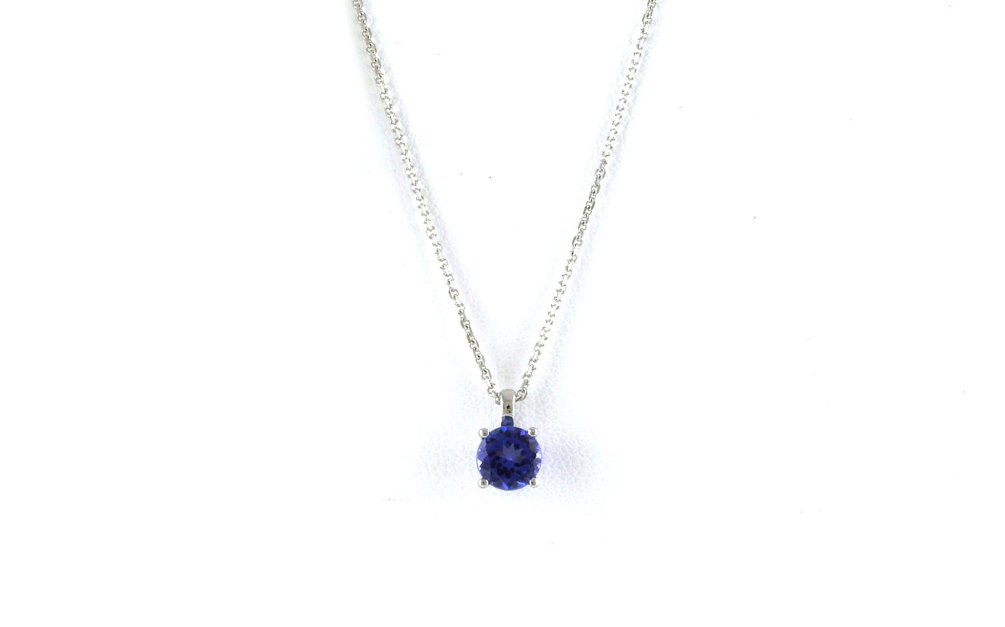 4-Prong Solitaire Tanzanite Necklace in White Gold (0.94cts TWT)