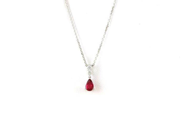 content/products/Pear-cut Ruby and Diamond Drop Necklace in White Gold (0.51cts TWT)