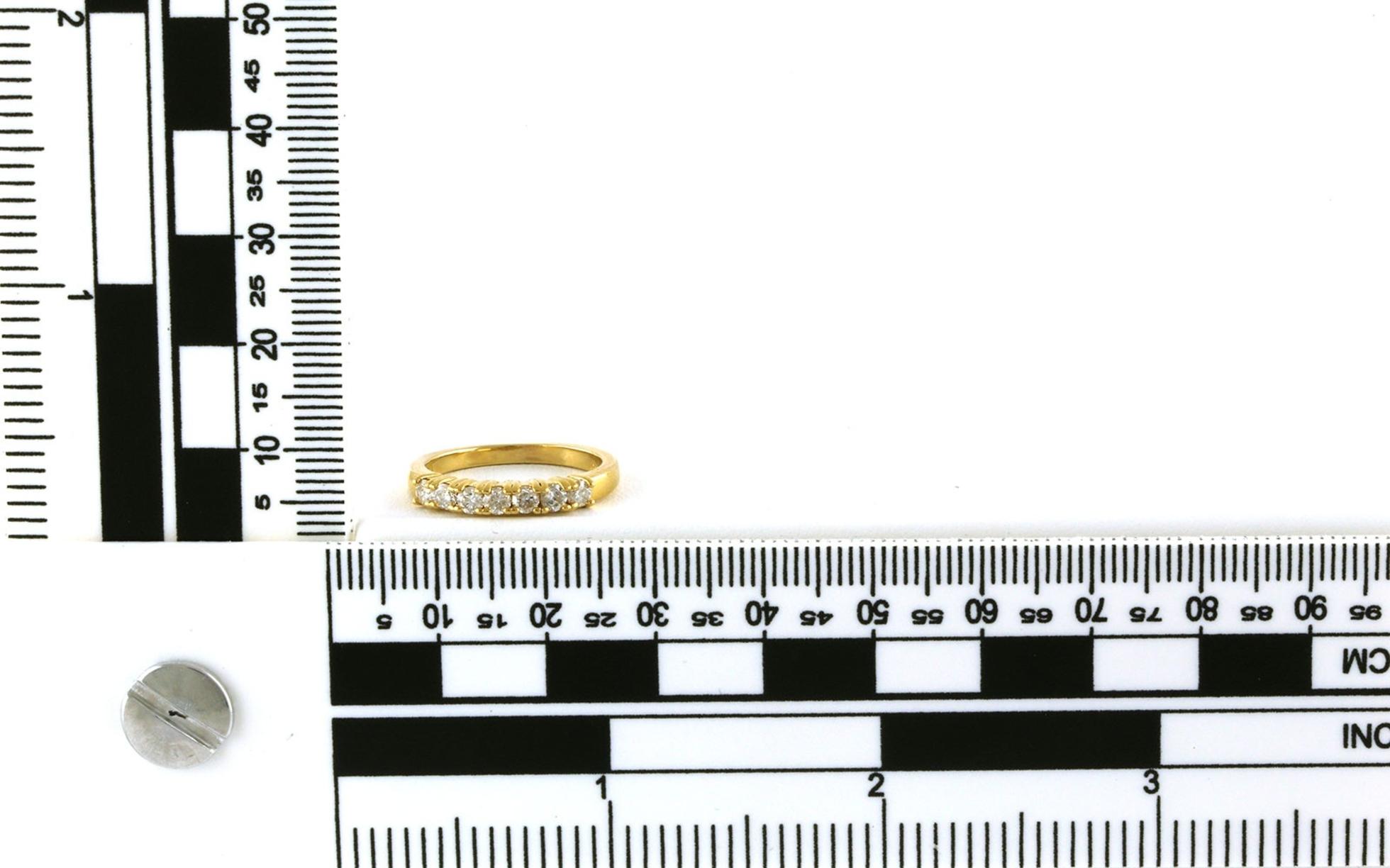 7-Stone Prong-set Diamond Wedding Band in Yellow Gold (0.50cts TWT)