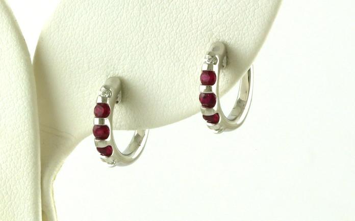 content/products/Ruby and Diamond Hoop Earrings in White Gold (0.51cts TWT)