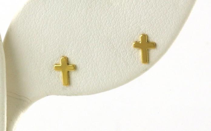 content/products/Flat Cross Earrings in Yellow Gold