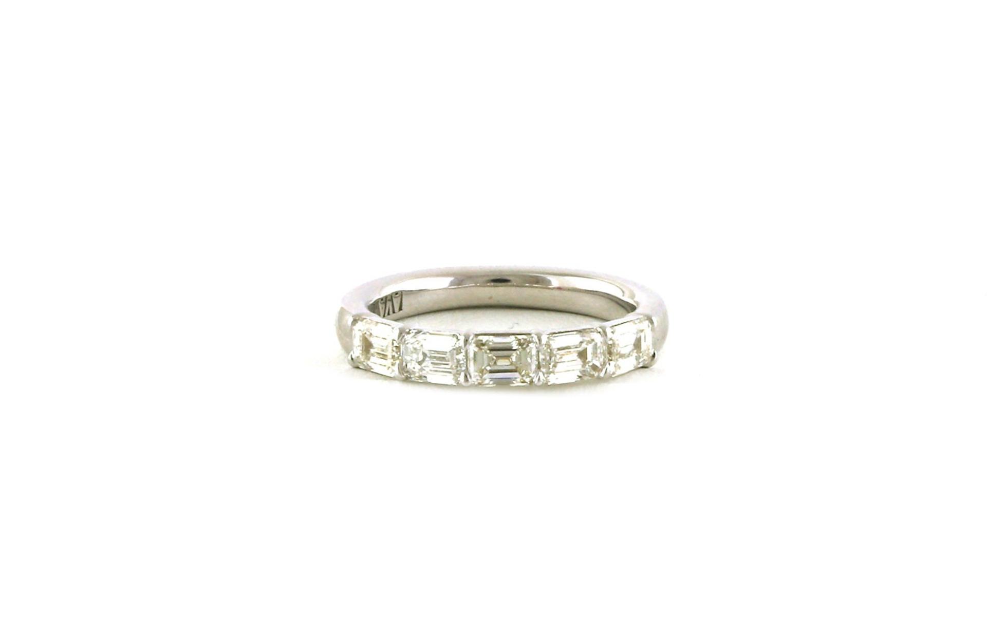 5-Stone Prong-set Emerald-cut Diamond Wedding Band in White Gold (1.51cts TWT)