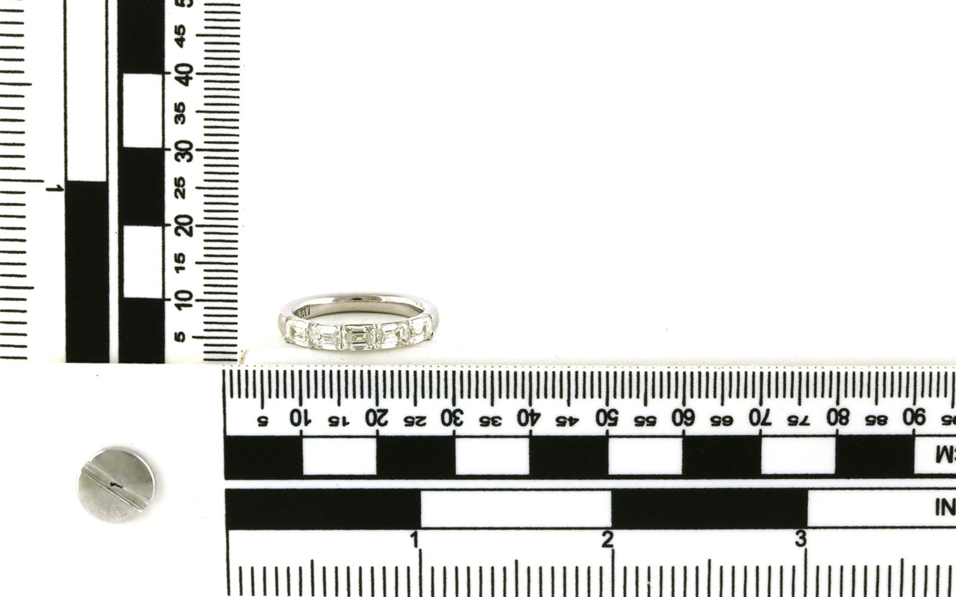 5-Stone Prong-set Emerald-cut Diamond Wedding Band in White Gold (1.51cts TWT) Scale