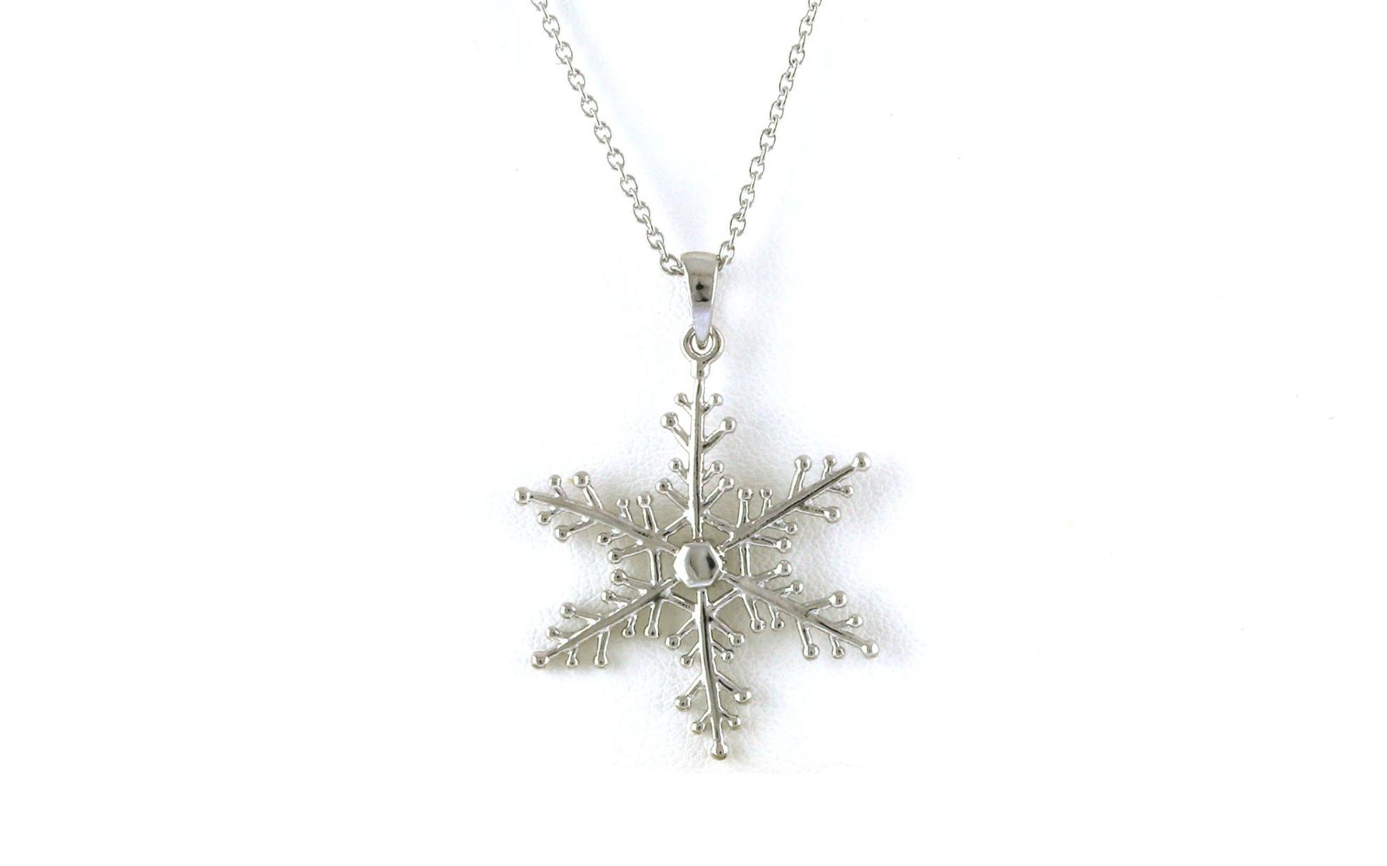 Large Snowflake Necklace in Sterling Silver