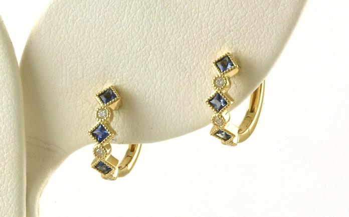 content/products/Alternating Montana Yogo Sapphire and Diamond Hoops in Yellow Gold (0.43cts TWT)