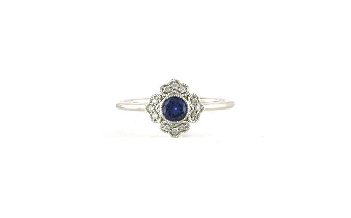 content/products/Filigree Diamond Halo Montana Yogo Sapphire Ring in White Gold (0.32cts TWT)
