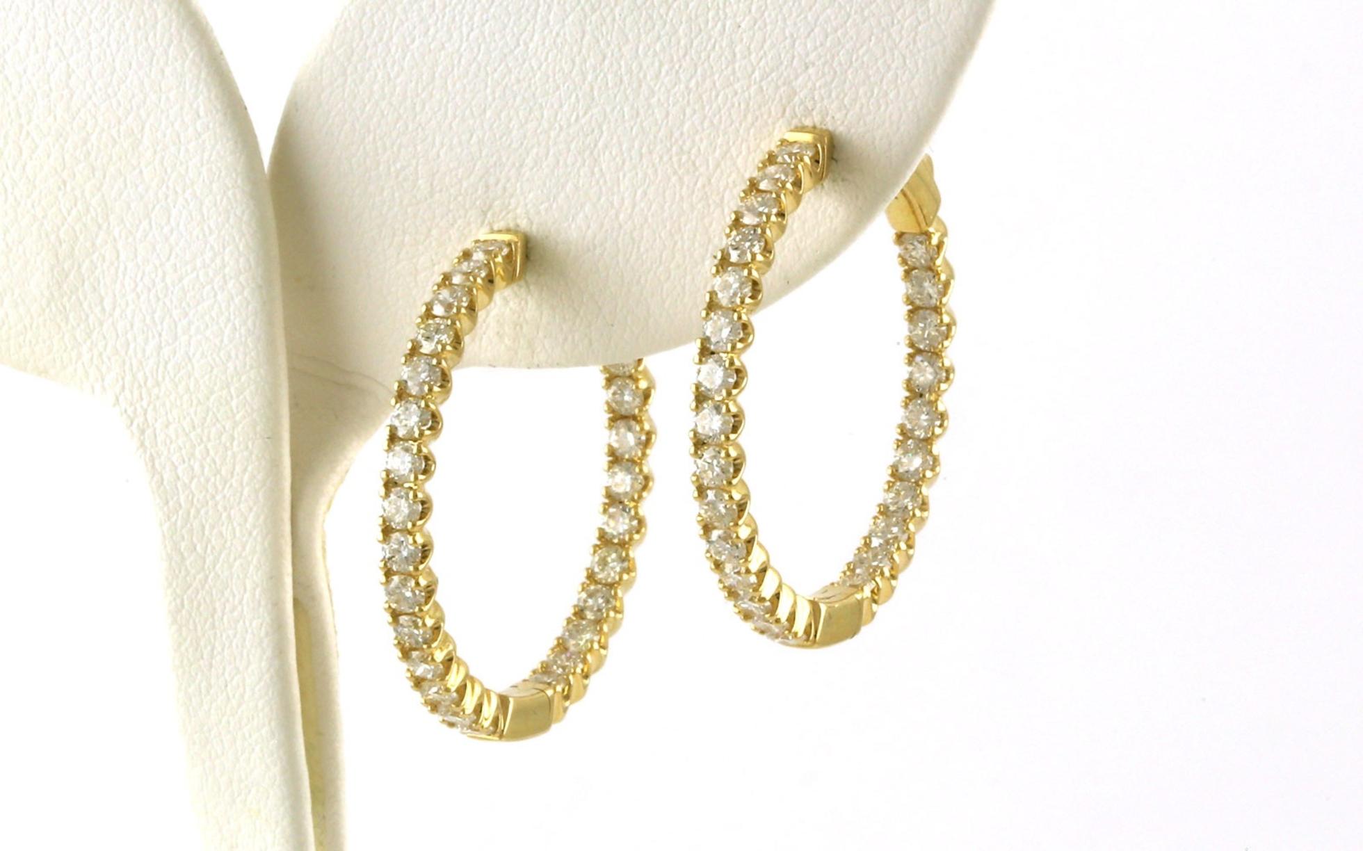 Inside Outside Diamond Hoop Earrings in Yellow Gold (2.00cts TWT)