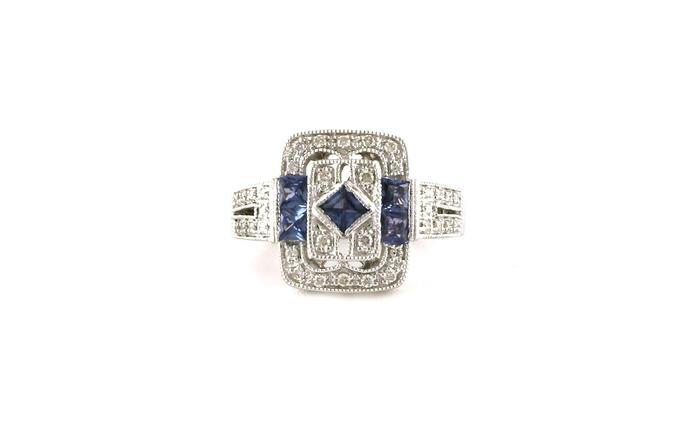 content/products/Milgrain Art Deco Style Montana Yogo Sapphire and Diamond Ring in White Gold (0.72cts TWT)