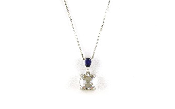 content/products/2-Stone Diamond and Huckleberry Yogo Sapphire Dangle Slide Pendant in White Gold (1.66cts TWT)