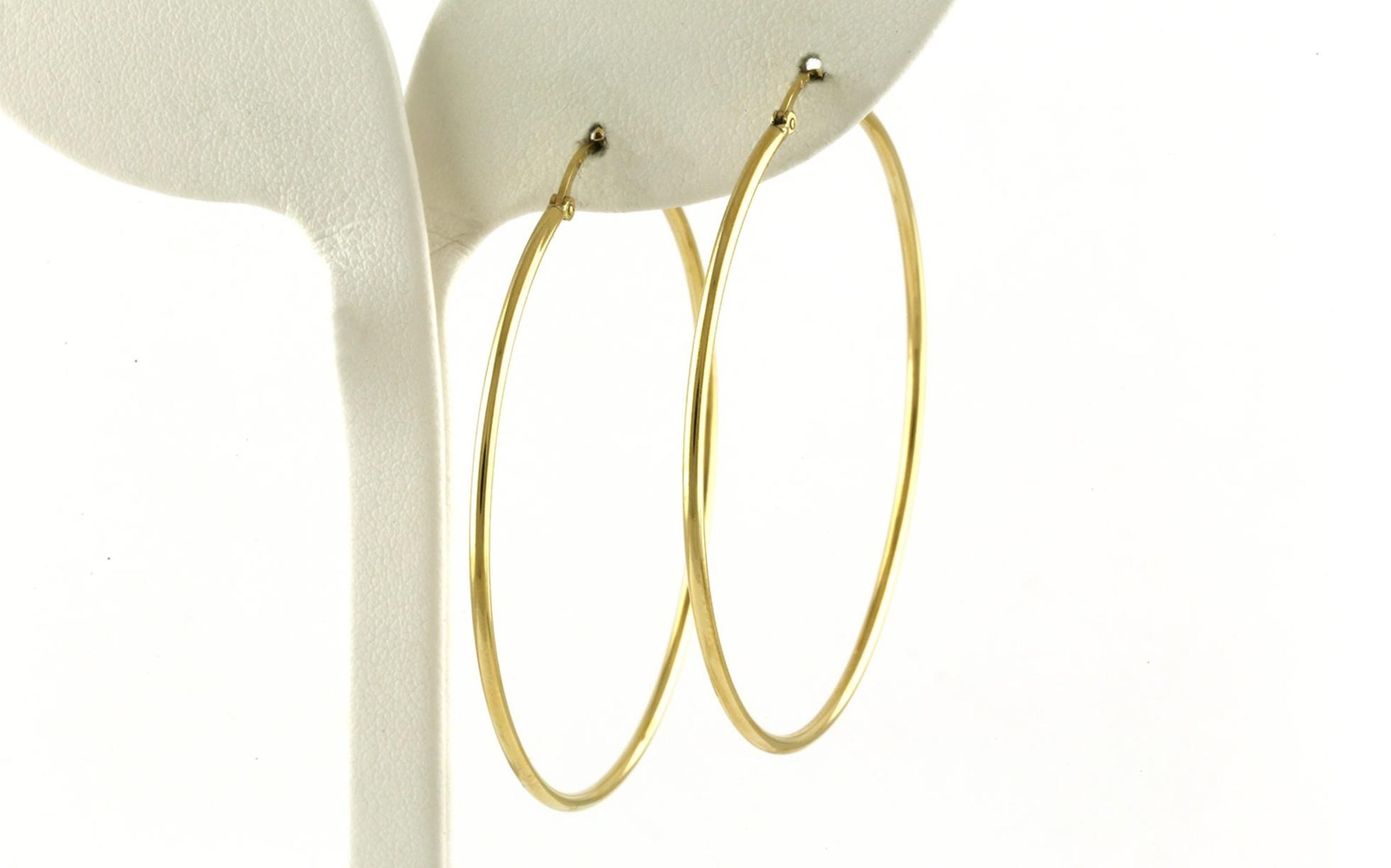 Hoop Earrings in Yellow Gold (1.5x50mm)