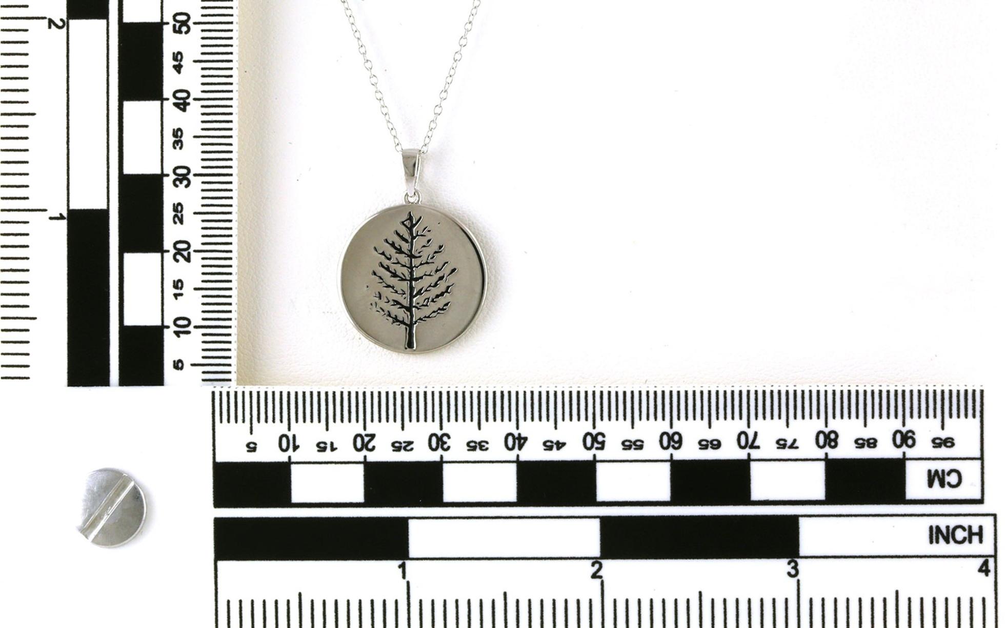Circle Seasons Tree Necklace in Sterling Silver Scale