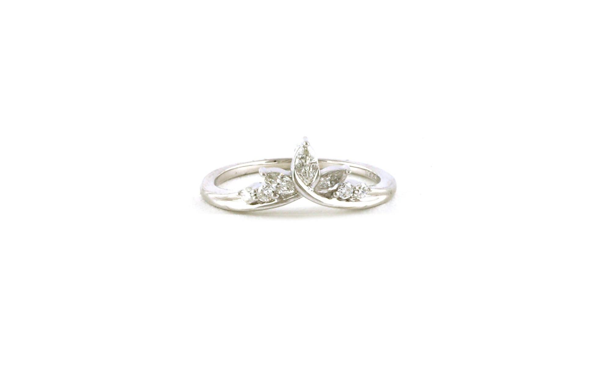 7-Stone Diamond Chevron Style Cluster Wedding Band in White Gold (0.32cts TWT)