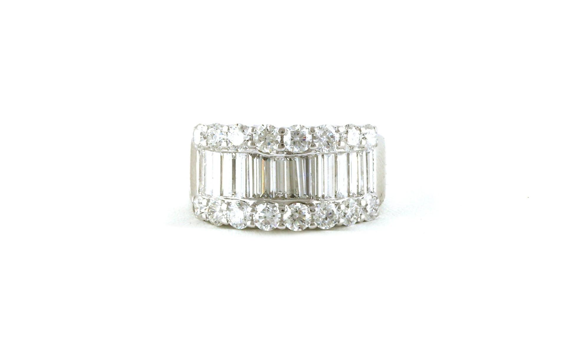 Estate Piece: 3-Row Wide Diamond Band in White Gold (4.72cts TWT)