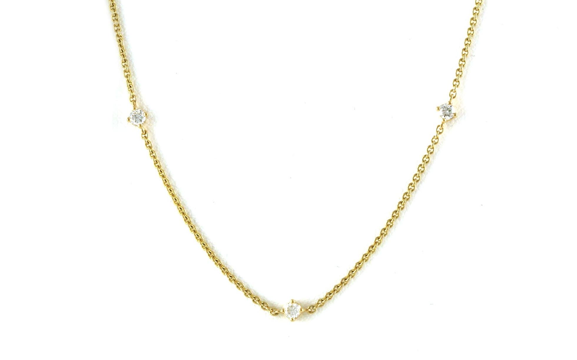 By The Yard Prong-set Station Necklace in Yellow Gold (0.46cts TWT)