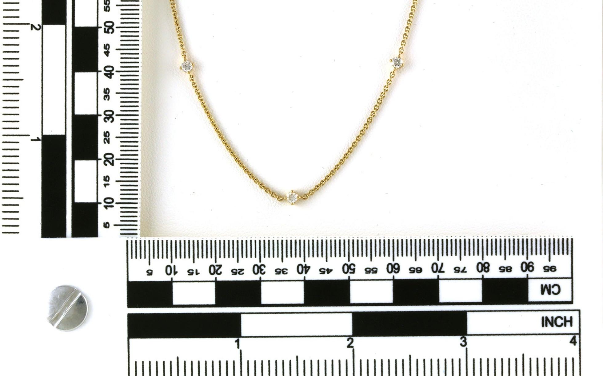 By The Yard Prong-set Station Necklace in Yellow Gold (0.46cts TWT) Scale