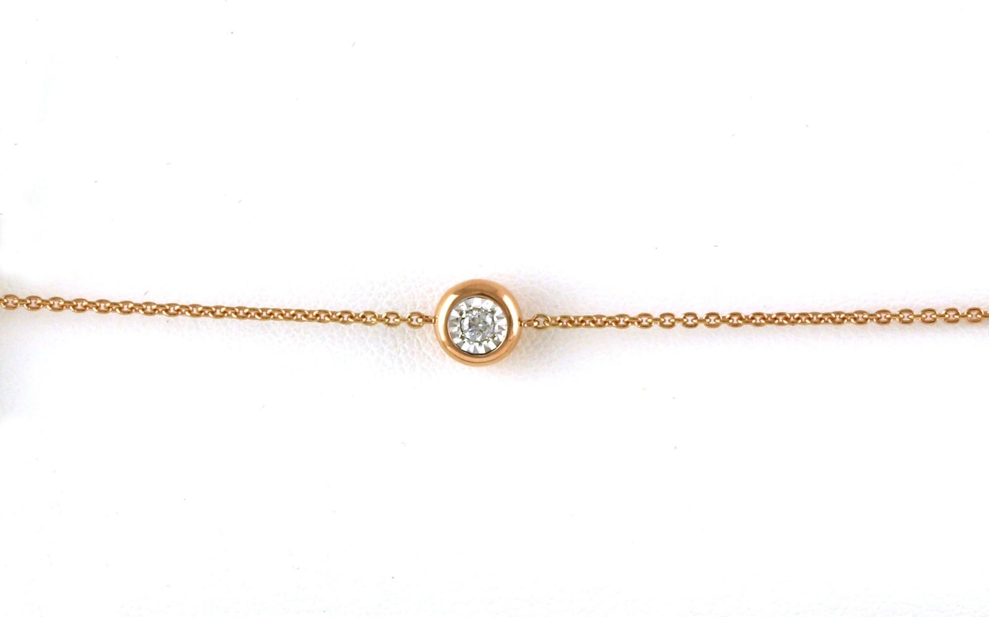 Illusion-set Solitaire Diamond Bracelet in Two-tone Rose and White Gold (0.06cts)