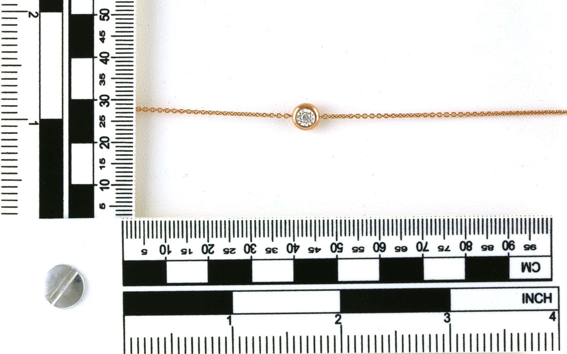 Illusion-set Solitaire Diamond Bracelet in Two-tone Rose and White Gold (0.06cts) Scale