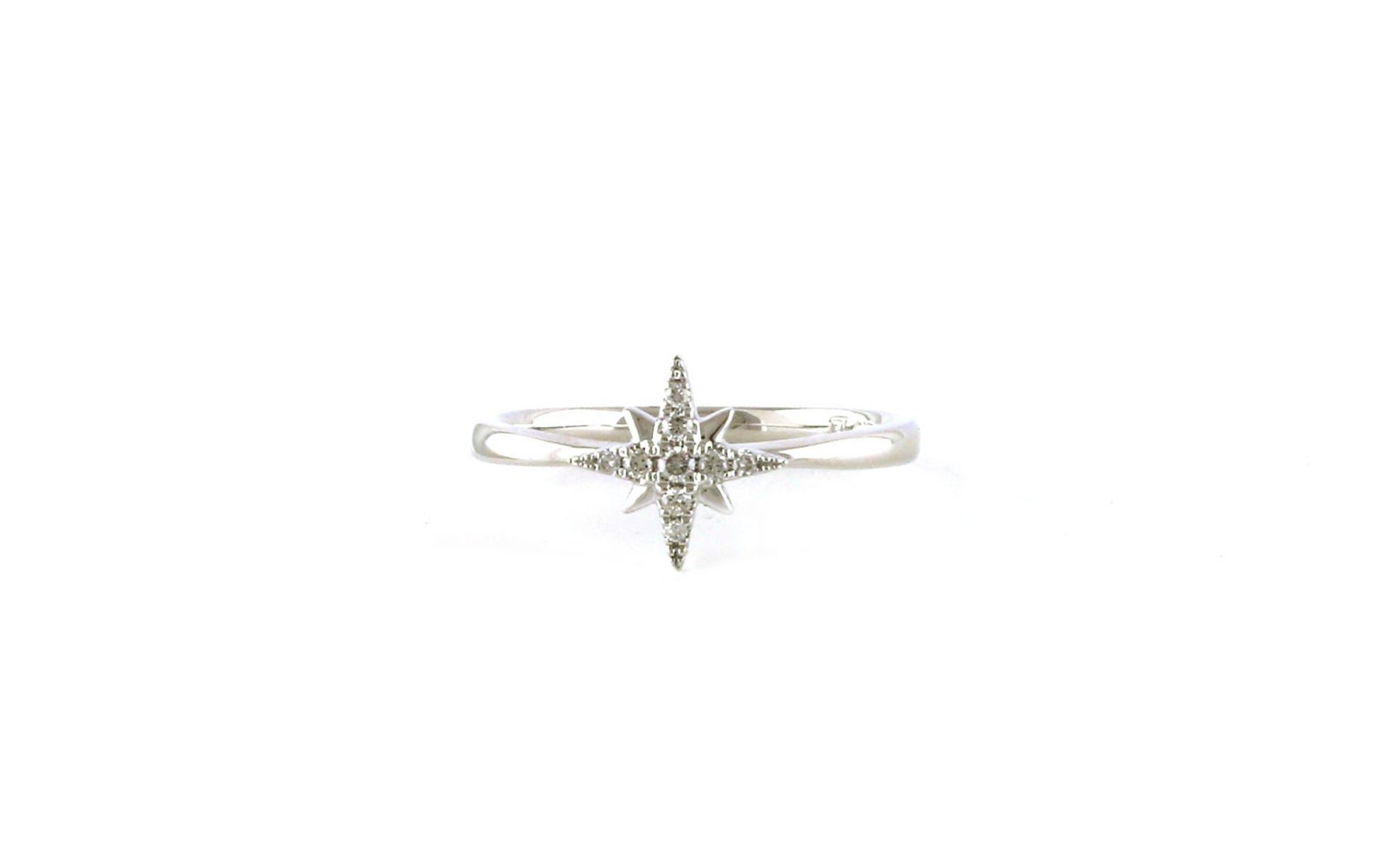 North Star Diamond Ring in White Gold (0.08cts TWT)