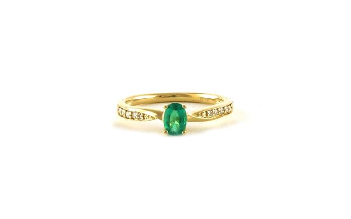 content/products/Twist Oval-cut Emerald and Diamond Ring in Yellow Gold (0.45cts TWT)