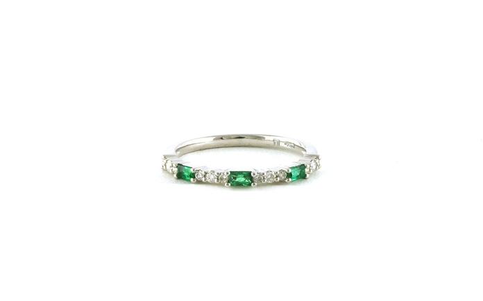 content/products/15-Stone Baguette-cut Emerald and Diamond Band in White Gold (0.34cts TWT)