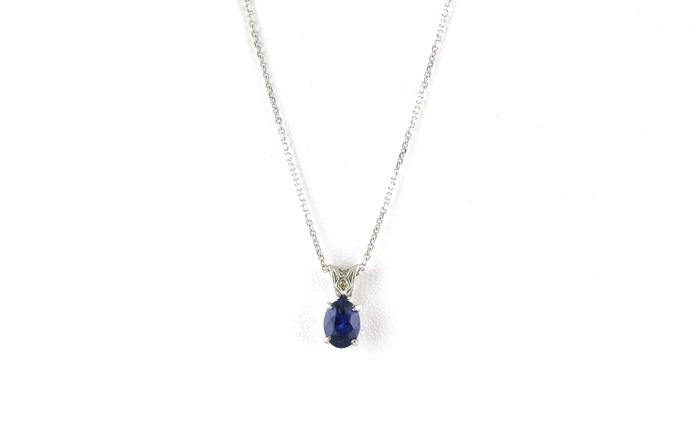 content/products/Solitaire-style Oval-cut Montana Yogo Sapphire Necklace in White Gold (0.90cts)