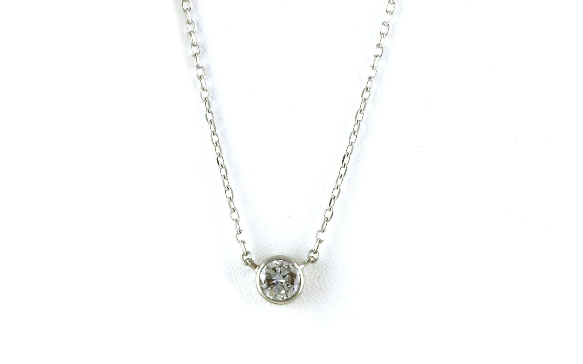 Estate Piece: Solitaire-style Bezel-set Diamond Necklace in Platinum (0.75cts TWT)