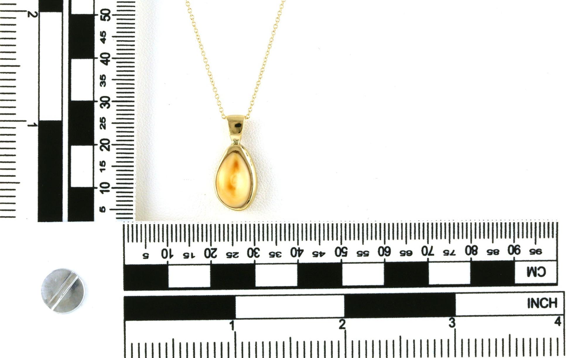 Estate Piece: Bezel-set Elk Ivory Necklace in Yellow Gold scale