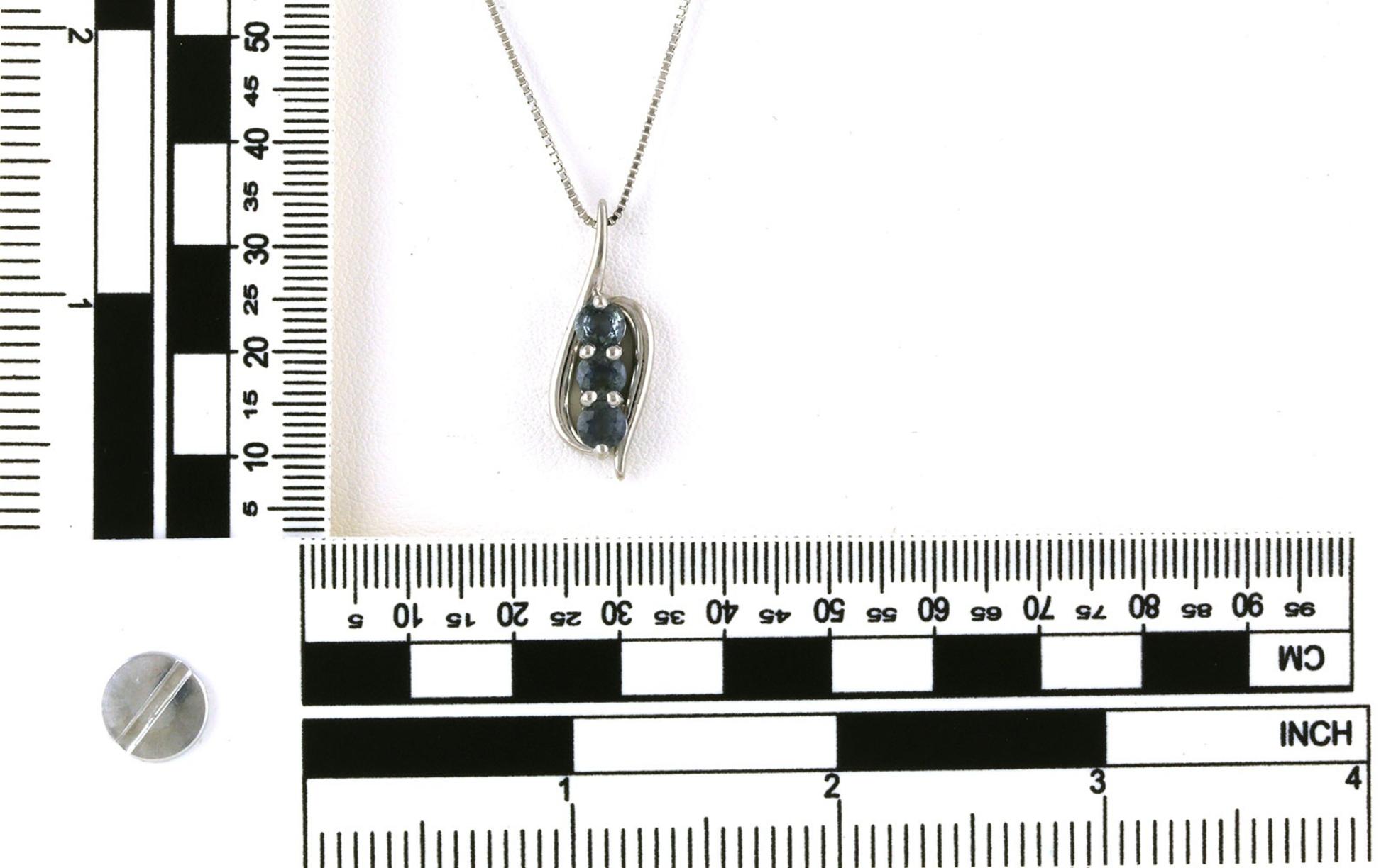 3-Stone Swoop Montana Sapphire Necklace in White Gold (1.67cts TWT) scale