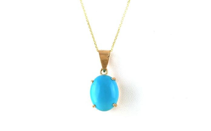 content/products/Estate Piece: Solitaire Cabochon Turquoise Necklace in Yellow Gold