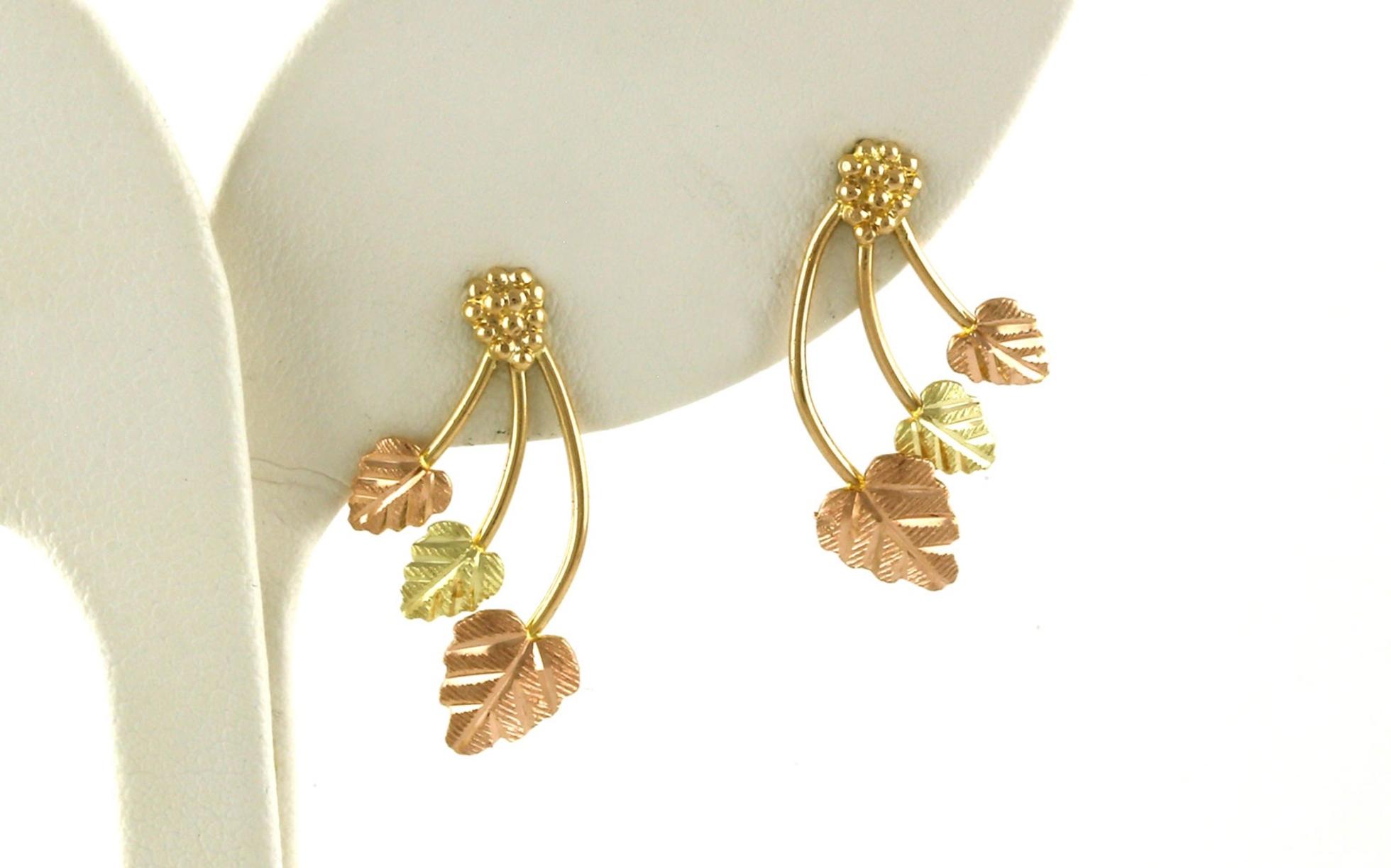 Estate Piece: Leaf Drop Earrings in Black Hills Gold