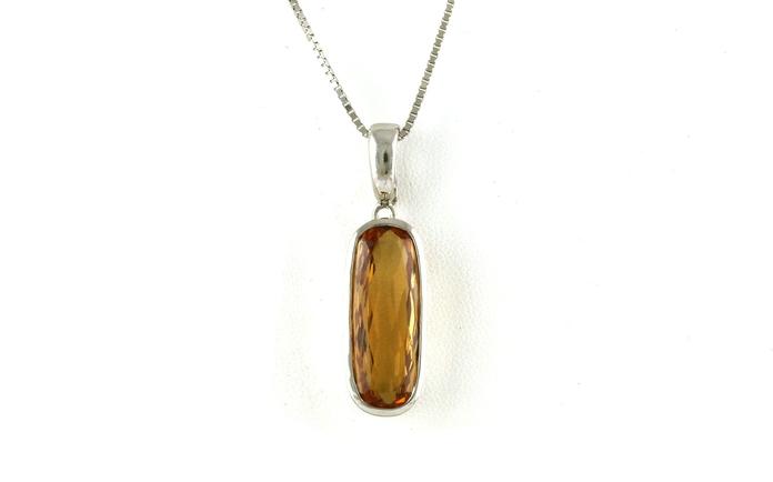 content/products/Estate Piece: Bezel-set Oval-cut Imperial Topaz Necklace in White Gold (7.00cts)