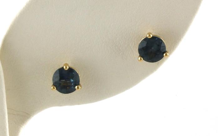 content/products/Montana Sapphire Stud Earrings in 3-Prong Martini Settings in Yellow Gold (1.60cts TWT)