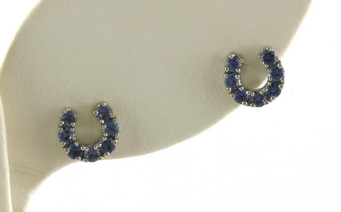 content/products/Horseshoe Montana Yogo Sapphire Earrings in White Gold (0.56cts TWT)