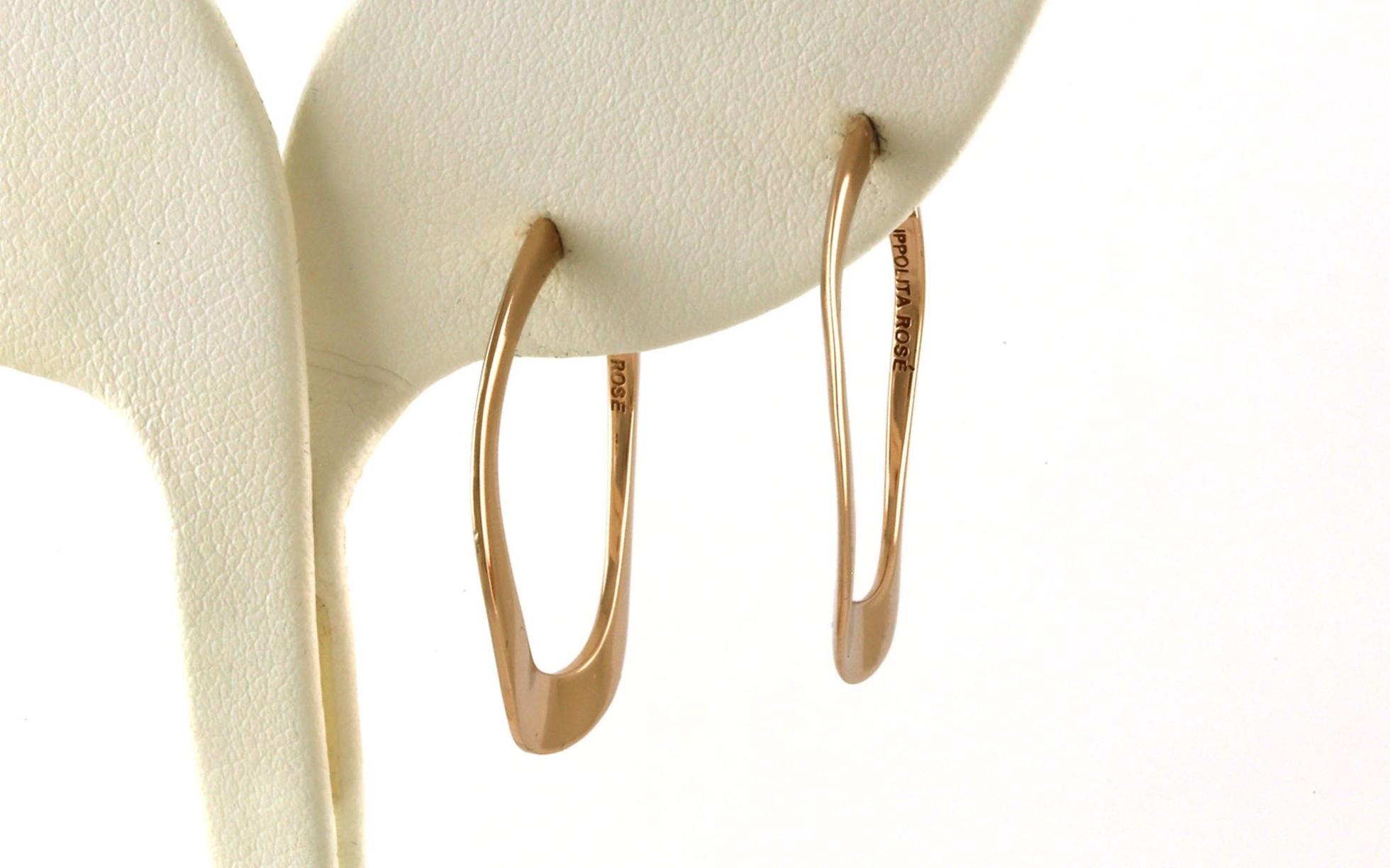 Estate Piece: Wavy Ippolita Hoop Earrings in Rose Gold Plated Sterling Silver