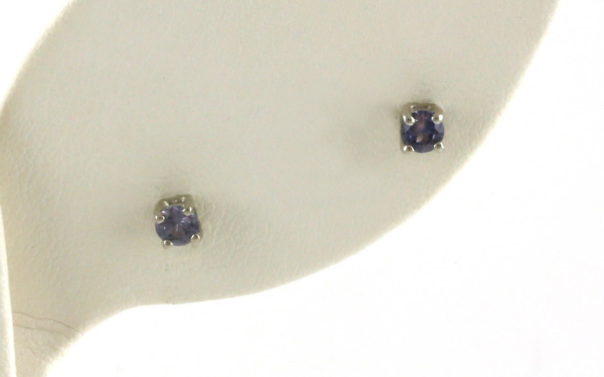 Blue Montana Sapphire Stud Earrings in 4-Prong Settings in Sterling Silver (0.25cts TWT)