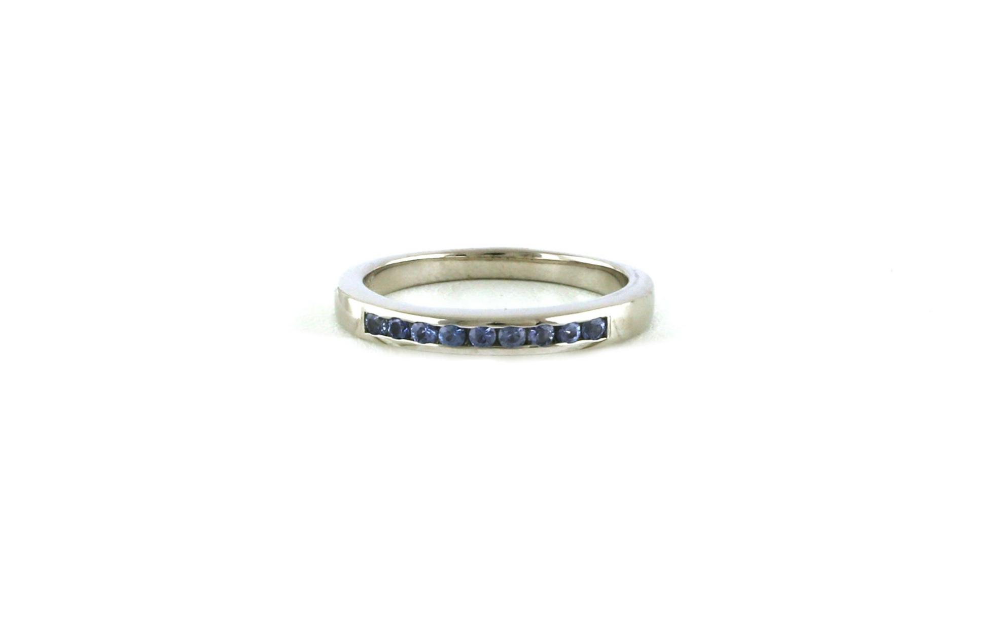 7-Stone Channel-set Montana Yogo Sapphire Ring in Sterling Silver (0.33cts TWT)