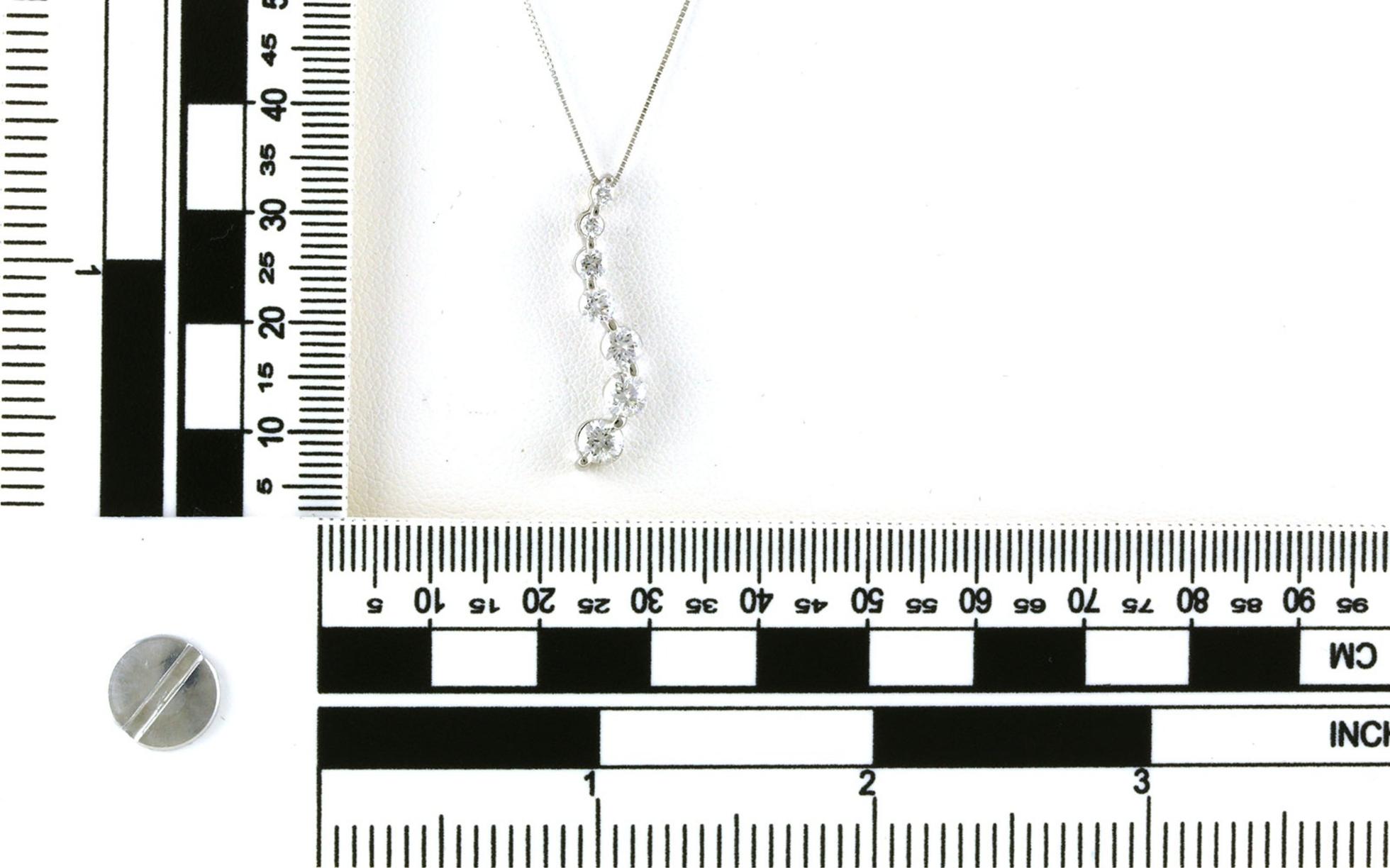Estate Piece: Diamond Journey Necklace in White Gold (1.00cts TWT) scale