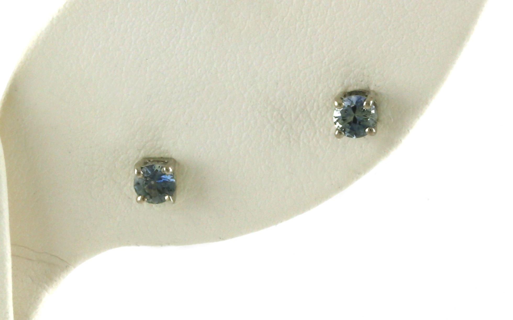 Montana Sapphire Stud Earrings in 4-Prong Settings in Sterling Silver (0.42cts TWT)