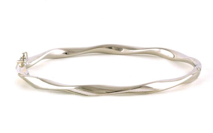 content/products/Estate Piece: Twisted Hinged Bangle Bracelet in White Gold