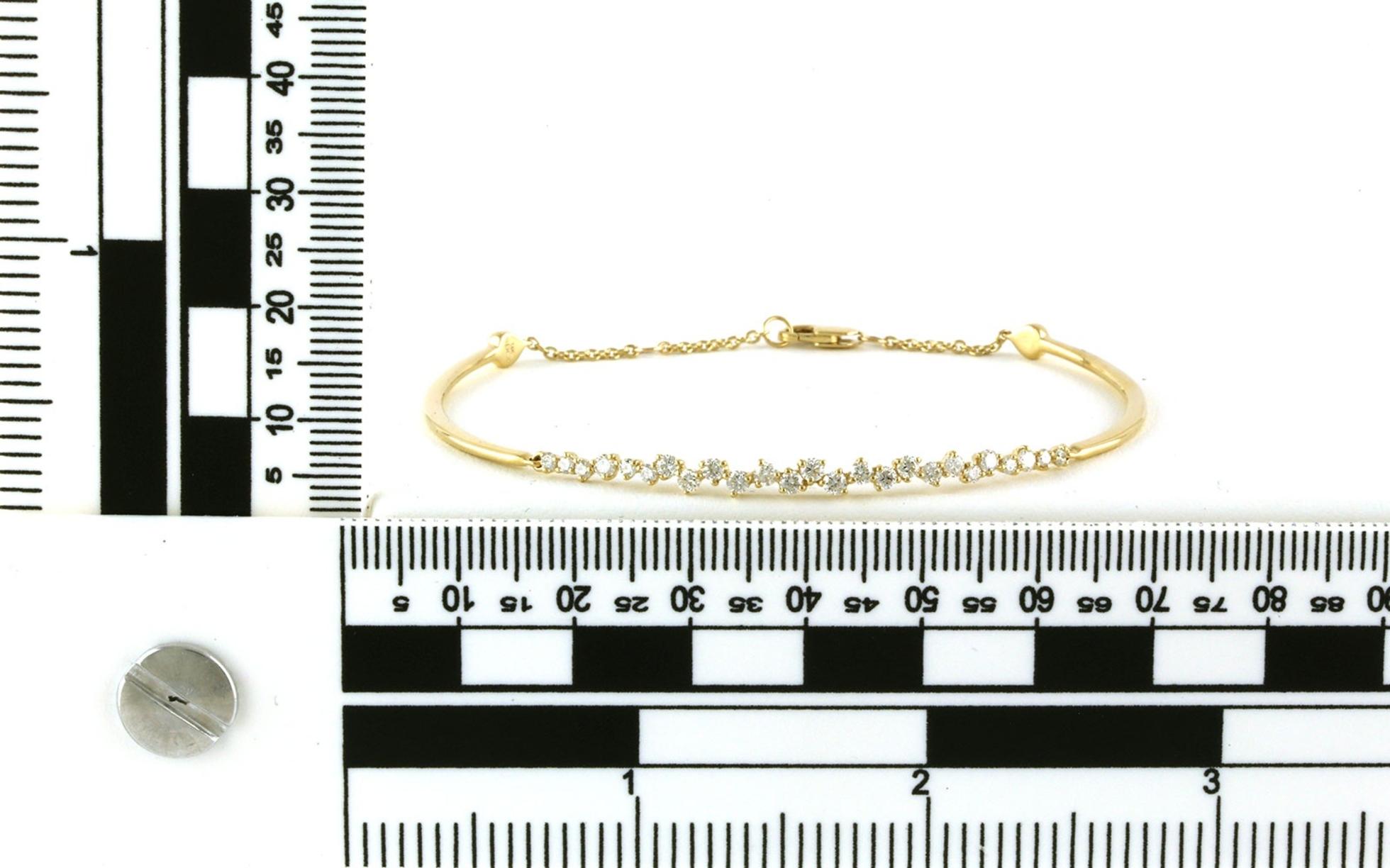 Zig-Zag Diamond Segmented Bangle Bracelet in Yellow Gold (0.63cts TWT) scale
