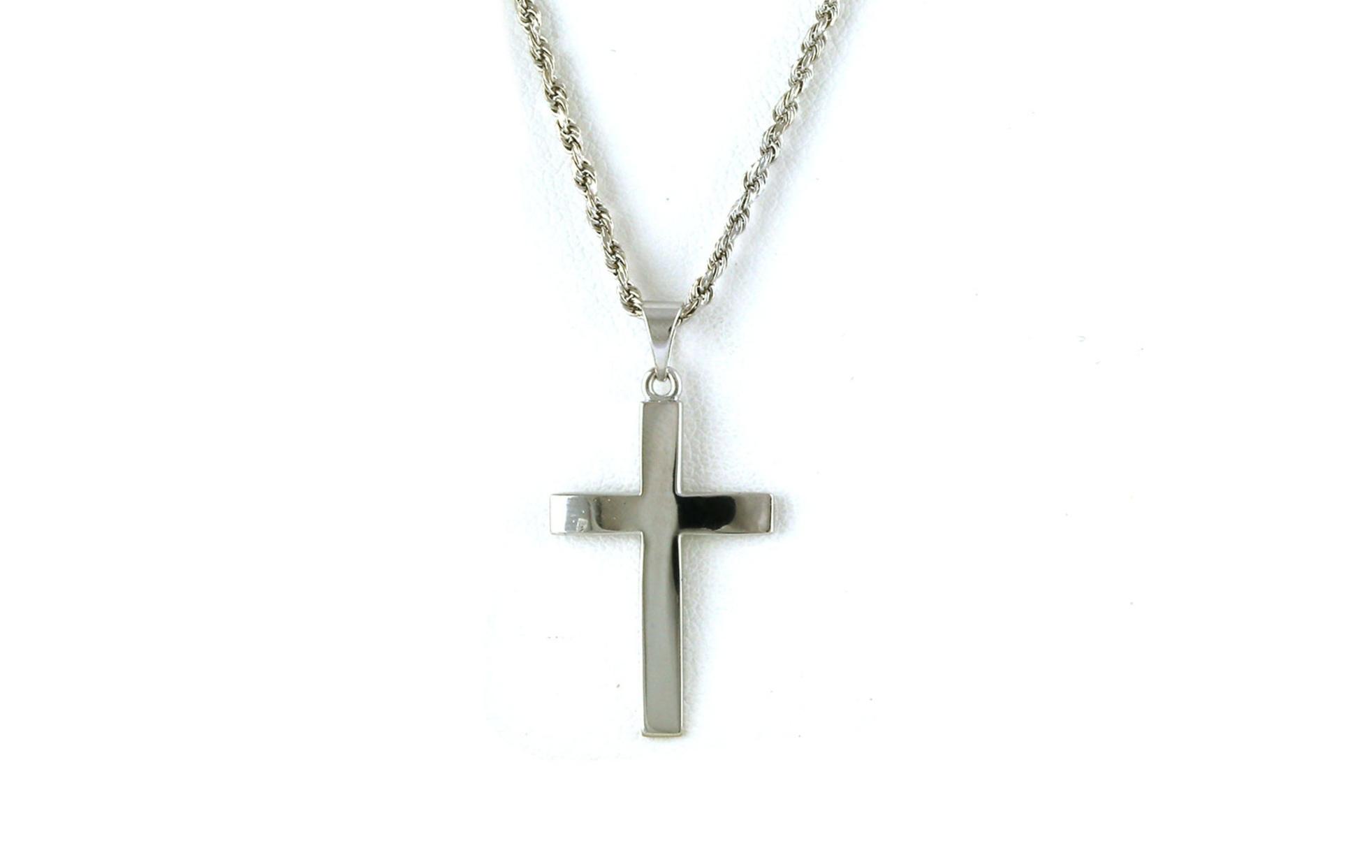Estate Piece: Cross Necklace in White Gold