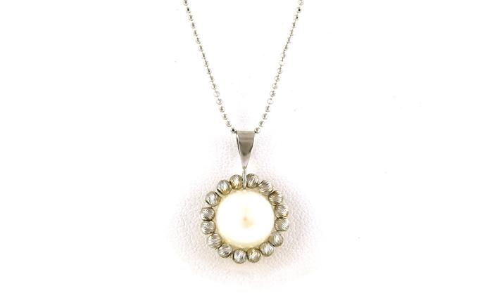 content/products/Sparkle Bead Halo Pearl Necklace in Sterling Silver