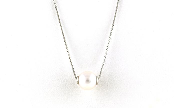 content/products/Slide-style Solitaire Necklace on Box Chain in White Gold