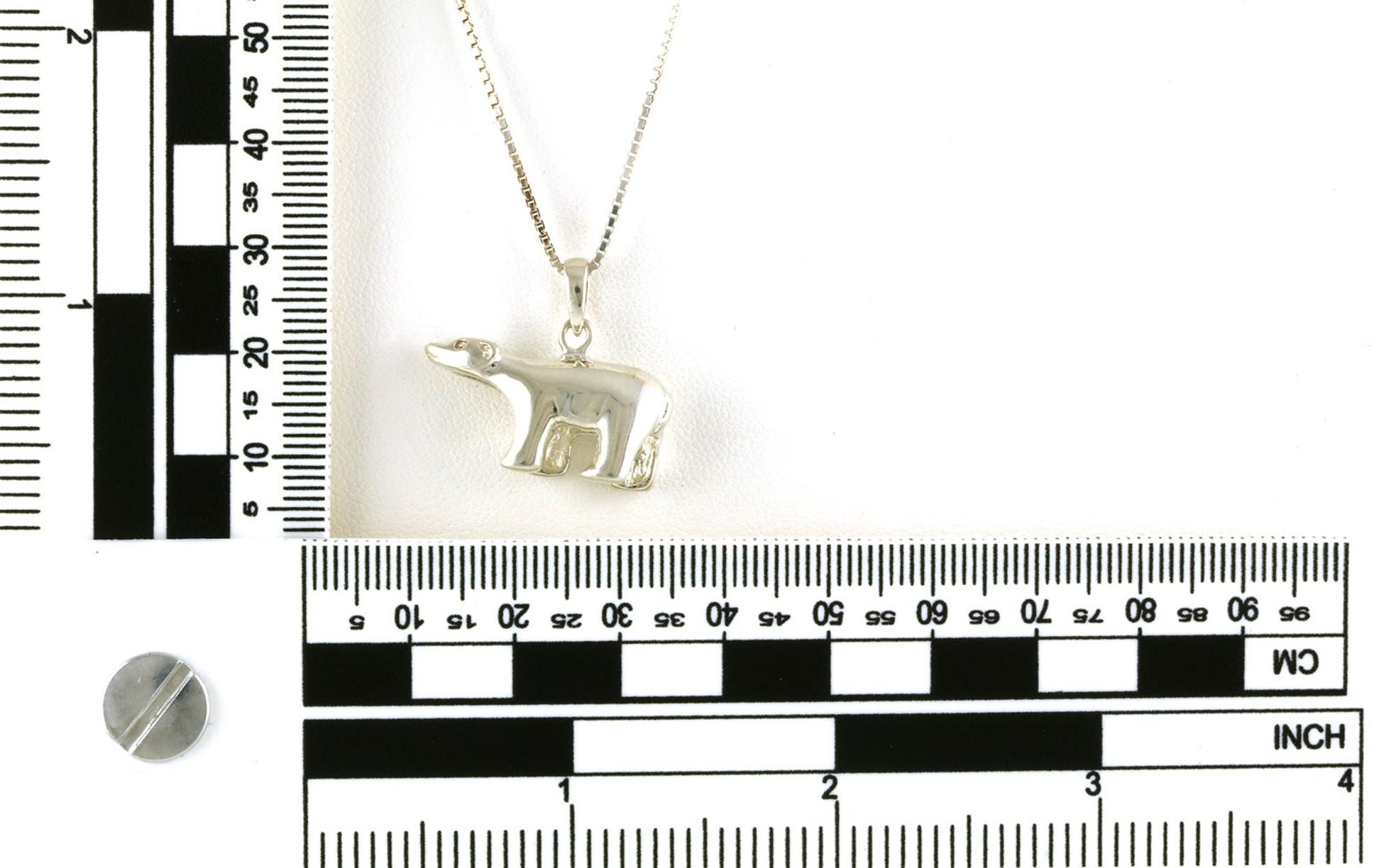 Estate Piece: Bear Necklace on Box Chain in Sterling Silver scale
