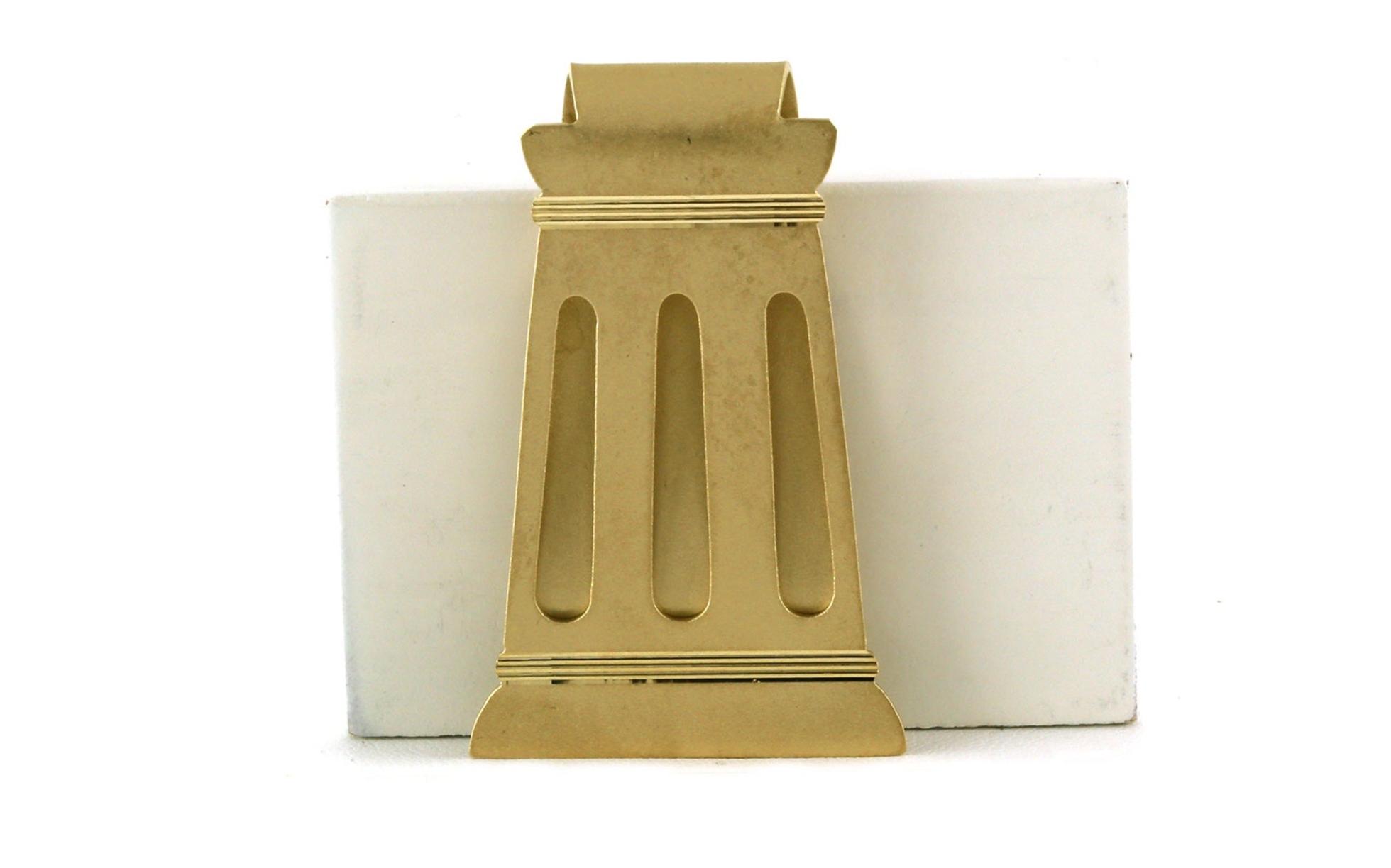 Estate Piece: Tapered Column Money Clip in Yellow Gold 