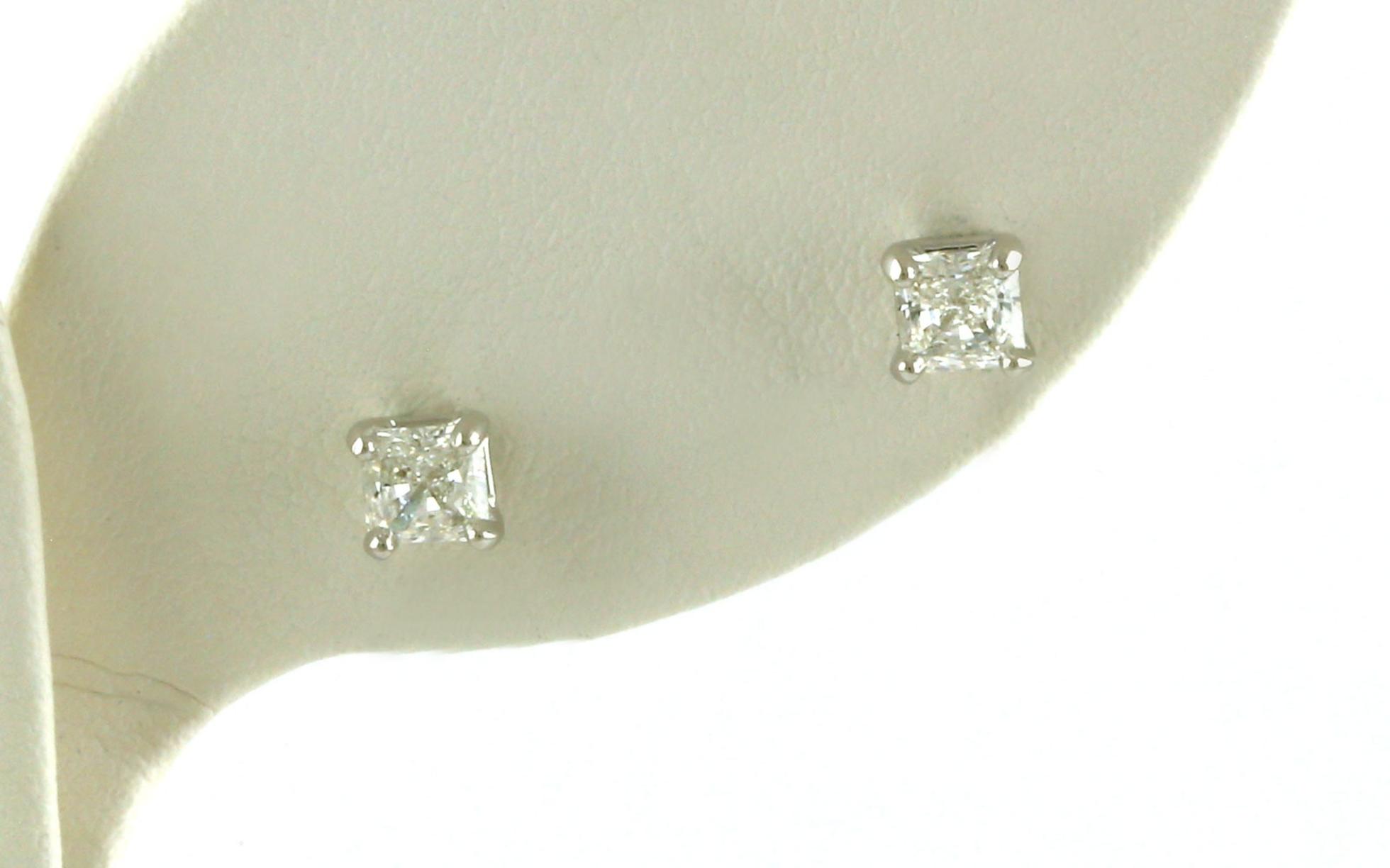 Radiant-cut Diamond Stud Earrings in White Gold (0.66cts TWT)