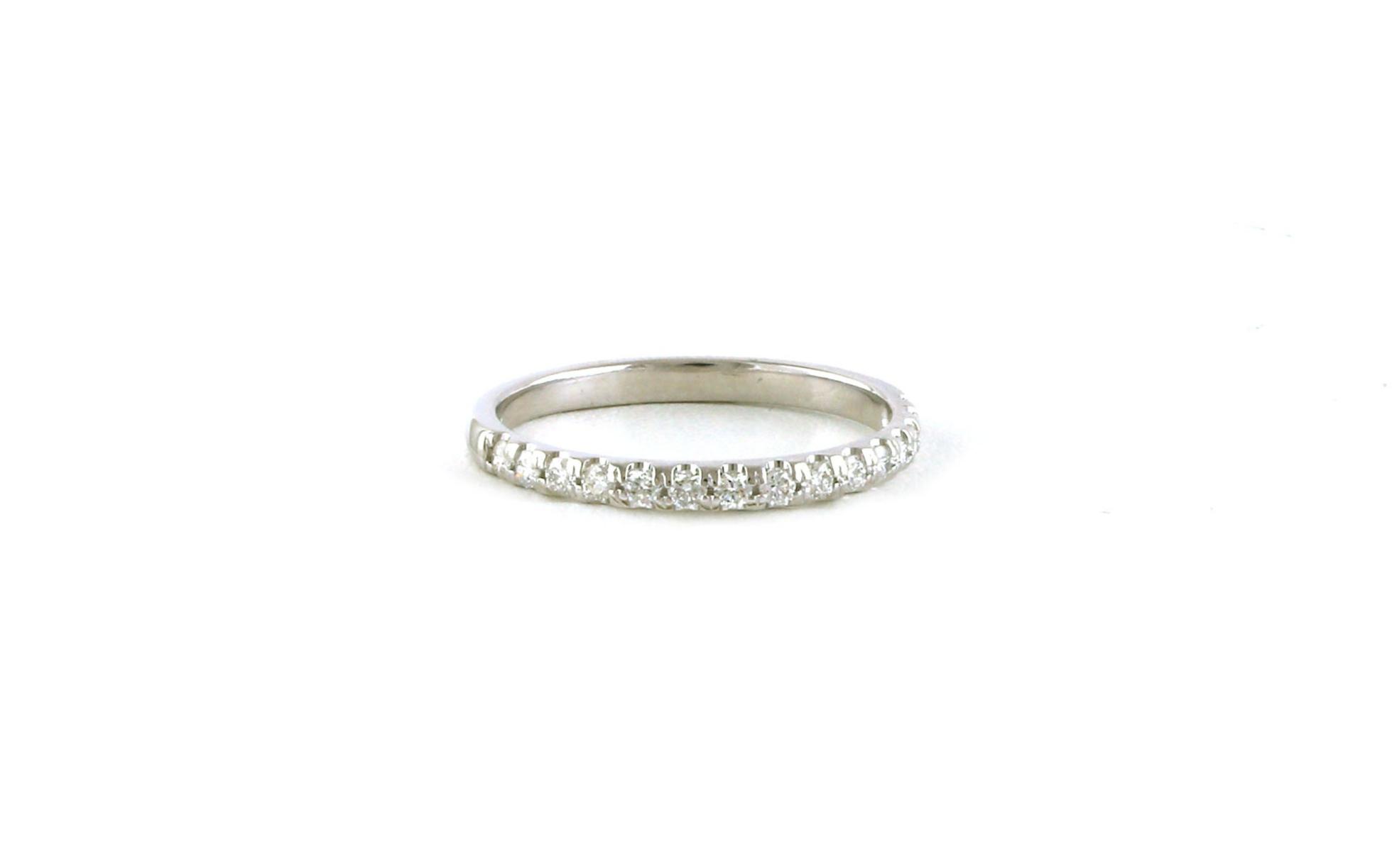 Estate Piece: 15-Stone Bead-set Wedding Band in White Gold (0.30cts TWT)