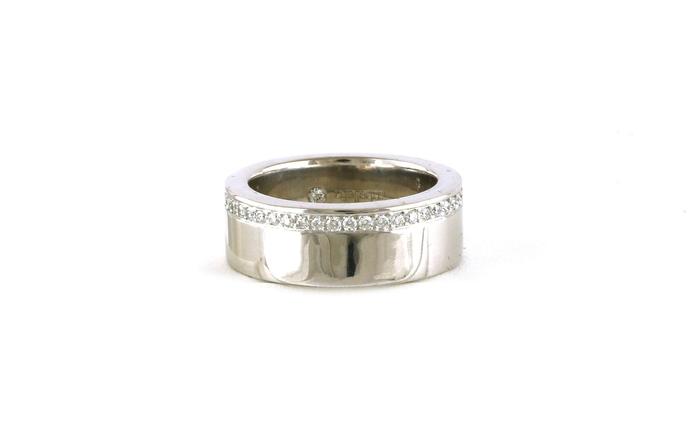 content/products/Estate Piece: Wide Channel-set Off Center Isabelle Fa Diamond Wedding Band in White Gold (0.50cts TWT)